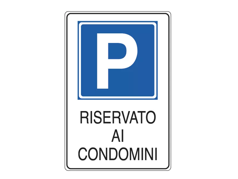 Cartello di Segnalazione - Parcheggio Riservato ai Condomini - 20x30 cm - E5621K (Bianco e Blu) Cartello di Segnalazione - Parcheggio Riservato ai Condomini - 20x30 cm - E5621K (Bianco e Blu)