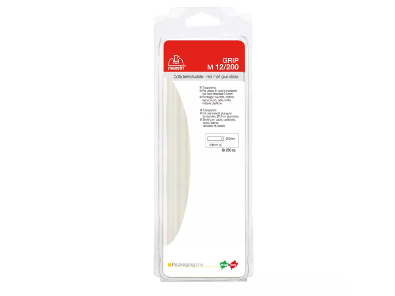 Colla Termofusibile in Stick M12/200 Ro.Ma - 20 cm - 1196710 (Trasparente Conf. 280 g)