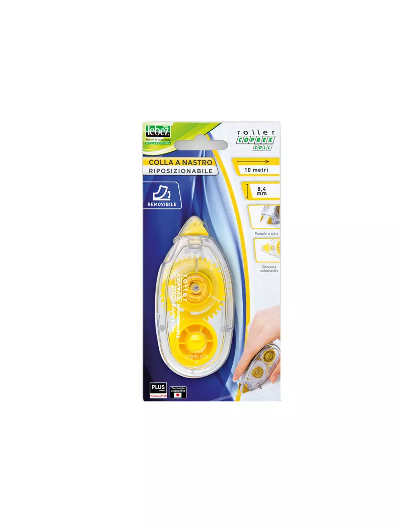 Colla a Nastro Coprex Lebez - Removibile - 8,4 mm x 10 m - 80950 Colla a Nastro Coprex Lebez - Removibile - 8,4 mm x 10 m - 80950