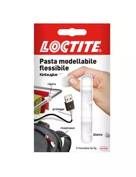 Colla Modellabile Kintsuglue Loctite - 2239174 (Bianco Conf. 3 x 5 g)