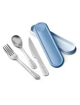 Set Posate in Acciaio con Custodia Picnik Adults Maped - 870403 (Blu)