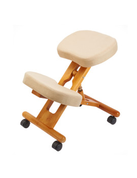 Sgabello Ergonomico Minneapolis - Legno - F2902 (Bianco e Marrone)