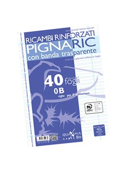 Ricambi Rinforzati per Quaderni Pignaric Pigna - A4 - Righe 0B con Margini - 0219459B