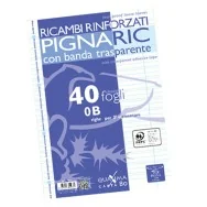 Ricambi Rinforzati per Quaderni Pignaric Pigna - A4 -  Righe 0B con Margini - 0219459B