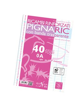 Ricambi Rinforzati per Quaderni Pignaric Pigna - A4 - Righe 0A con Margini - 0219459A