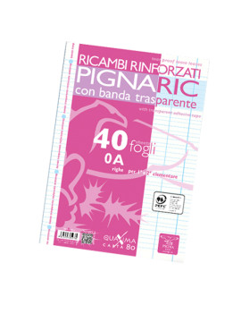 Ricambi Rinforzati per Quaderni Pignaric Pigna - A4 - Righe 0A con Margini - 0219459A
