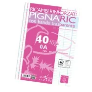 Ricambi Rinforzati per Quaderni Pignaric Pigna - A4 - Righe 0A con Margini - 0219459A