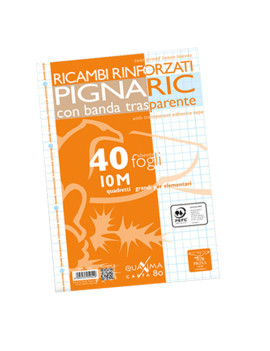 Ricambi Rinforzati per Quaderni Pignaric Pigna - A4 - Quadretti 10M senza Margini - 021945910