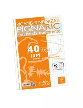 Ricambi Rinforzati per Quaderni Pignaric Pigna - A4 - Quadretti 10M senza Margini - 021945910