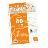Ricambi Rinforzati per Quaderni Pignaric Pigna - A4 - Quadretti 10M senza Margini - 021945910