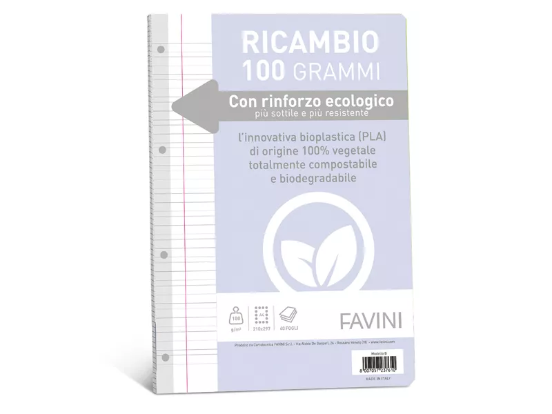 Ricambi Rinforzati per Quaderni Favini - A4 - Righe 0B con Margini - A472404