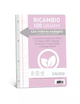 Ricambi Rinforzati per Quaderni Favini - A4 - Righe 0A con Margini - A472404