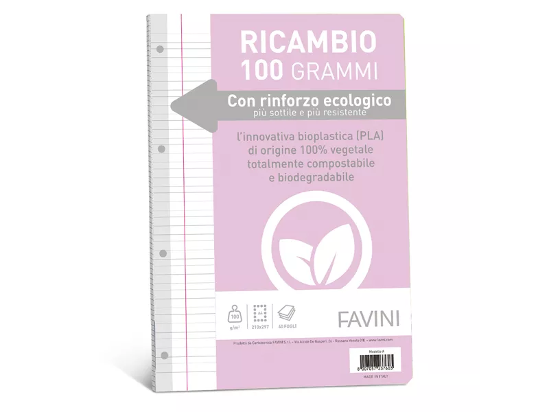 Ricambi Rinforzati per Quaderni Favini - A4 - Righe 0A con Margini - A472404