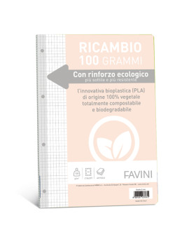 Ricambi Rinforzati per Quaderni Favini - A4 - Quadretti 4M senza Margini - A475404