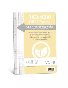 Ricambi Rinforzati per Quaderni Favini - A4 - Quadretti 0Q con Margini - A475414