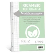 Ricambi Rinforzati per Quaderni Favini - A4 - Quadretti 4M senza Margini - A474404