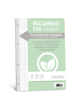 Ricambi Rinforzati per Quaderni Favini - A4 - Quadretti 4M senza Margini - A474404