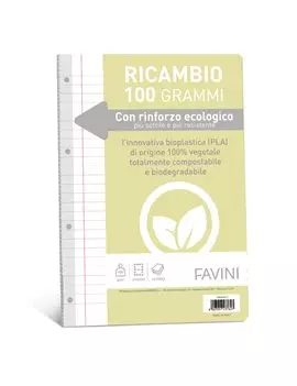 Ricambi Rinforzati per Quaderni Favini - A4 - Righe 0C con Margini - A476404