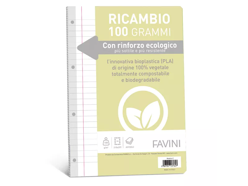 Ricambi Rinforzati per Quaderni Favini - A4 - Righe 0C con Margini - A476404