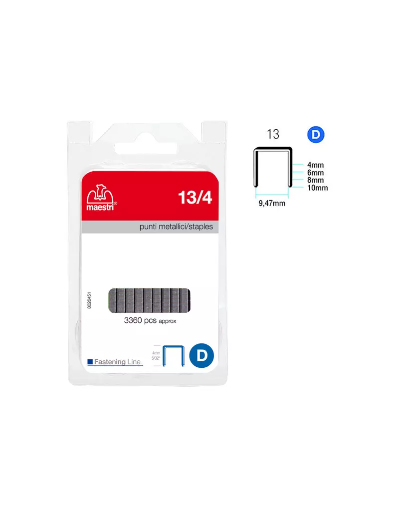 Punti Metallici per Fissatrice RO-MA - 13/4 - 1110501 (Conf. 3360)