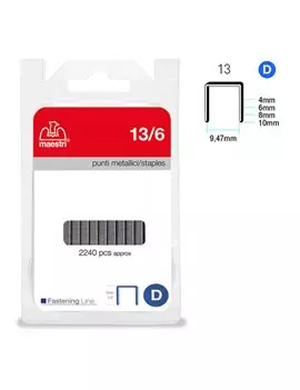 Punti Metallici per Fissatrice RO-MA - 13/6 - 1110503 (Conf. 2240)