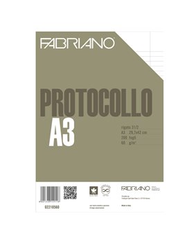 Fogli Protocollo Fabriano - Rigato con Margini - 02210560 (Conf. 200)