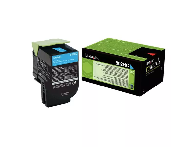Toner Originale Lexmark 80C2HC0 802HC (Ciano 3000 pagine)