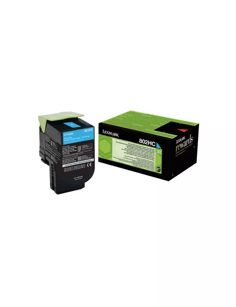 Toner Originale Lexmark 80C2HC0 802HC (Ciano 3000 pagine)