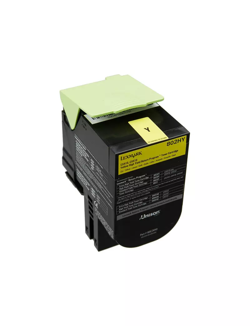 Toner Originale Lexmark 80C2HY0 802HY (Giallo 3000 pagine)