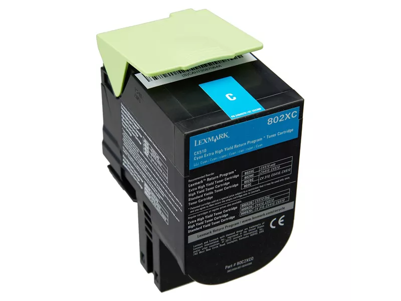 Toner Originale Lexmark 80C2XC0 802XC (Ciano 4000 pagine)