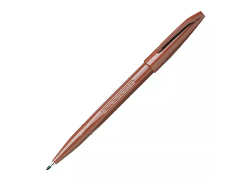 Penna con Punta in Feltro Sign Pen S520 Pentel - 2 mm - S520-E (Marrone Conf. 12)