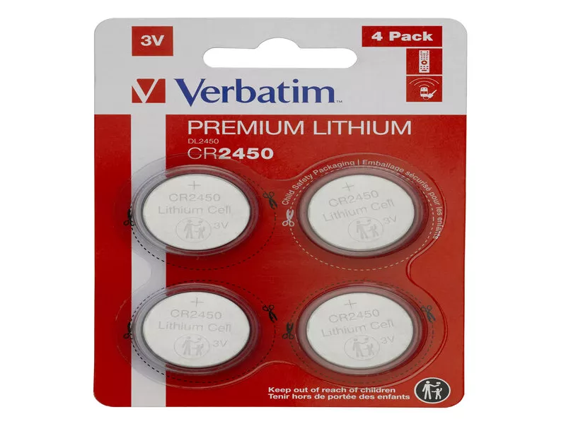 Pila Specialistica Verbatim - CR2450 - 3 V - 49535 (Conf. 4) Pila Specialistica Verbatim - CR2450 - 3 V - 49535 (Conf. 4)