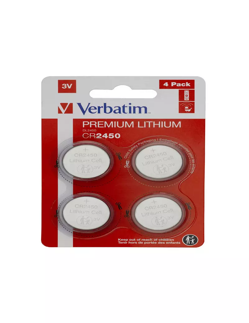 Pila Specialistica Verbatim - CR2450 - 3 V - 49535 (Conf. 4) Pila Specialistica Verbatim - CR2450 - 3 V - 49535 (Conf. 4)