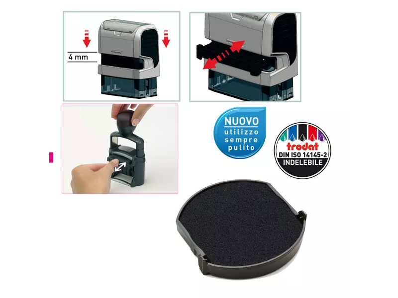 Tamponcino di Ricambio per Datario Professional 6/4630 Trodat - 121198 (Nero Conf. 3) Tamponcino di Ricambio per Datario Professional 6/4630 Trodat - 121198 (Nero Conf. 3)