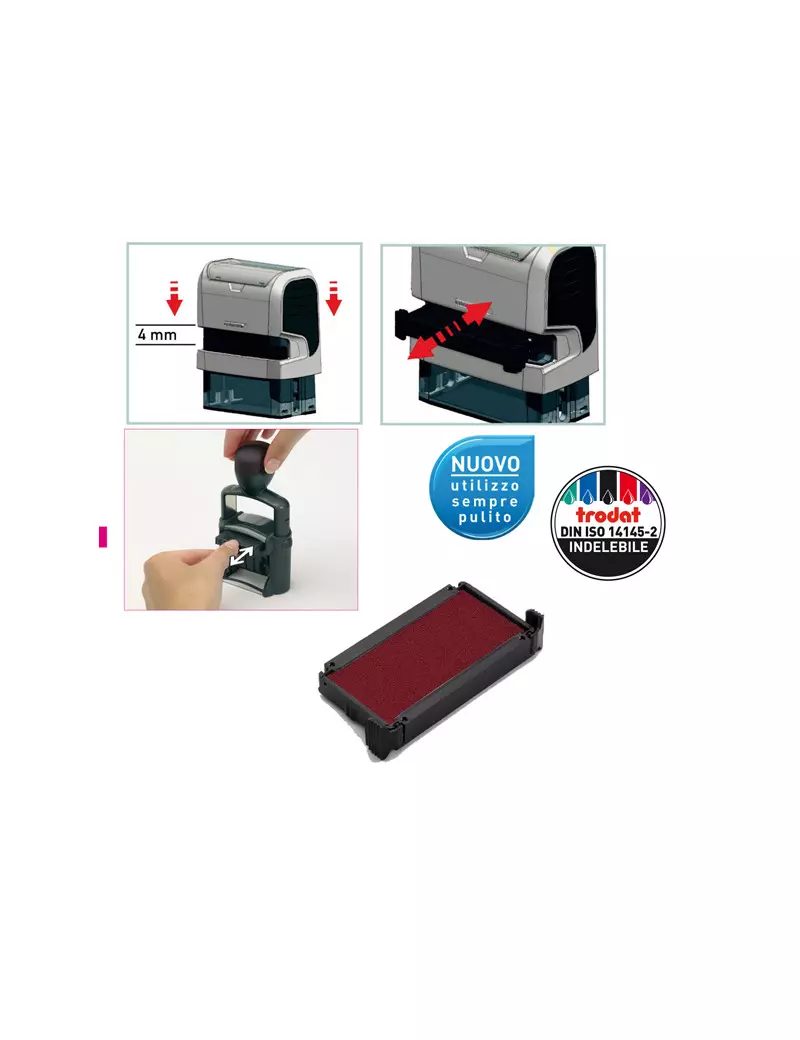 Tamponcino di Ricambio per Timbri Printy 6/4910 Trodat - 1428 (Rosso Conf. 3) Tamponcino di Ricambio per Timbri Printy 6/4910 Trodat - 1428 (Rosso Conf. 3)