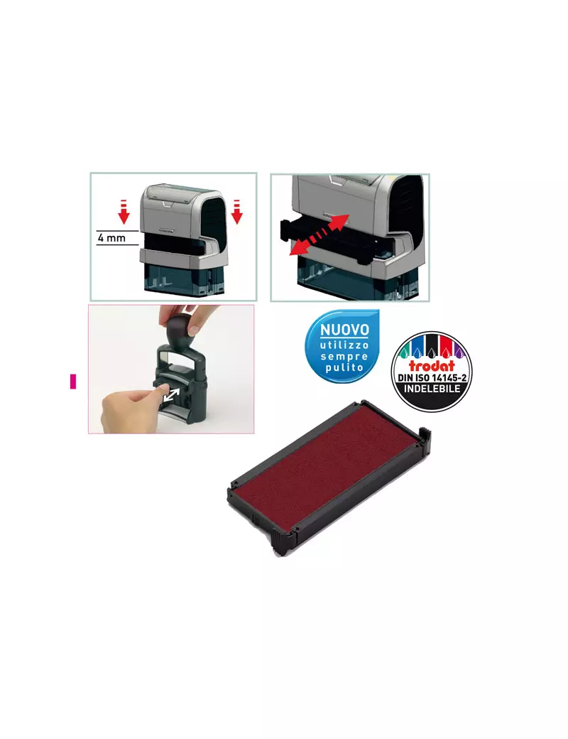 Tamponcino di Ricambio per Timbri Printy 6/4913 Trodat - 1499 (Rosso Conf. 3) Tamponcino di Ricambio per Timbri Printy 6/4913 Trodat - 1499 (Rosso Conf. 3)