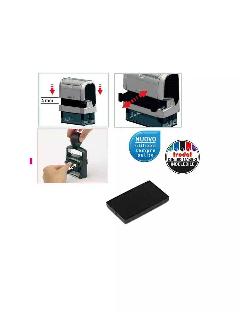Tamponcino di Ricambio per Timbri Printy 6/4926 Trodat - 1514 (Nero Conf. 3) Tamponcino di Ricambio per Timbri Printy 6/4926 Trodat - 1514 (Nero Conf. 3)