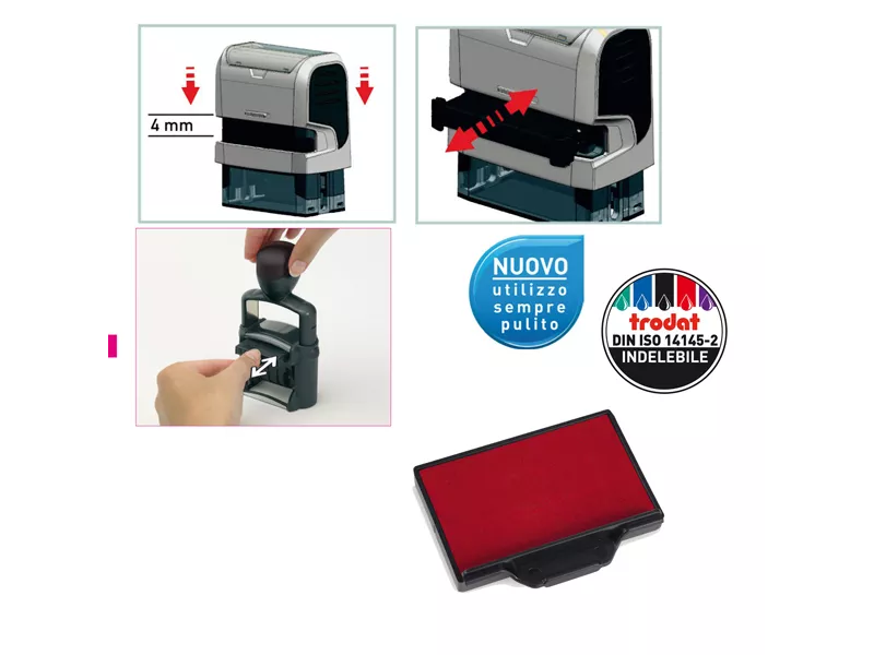 Tamponcino di Ricambio per Timbri Printy 6/56 Trodat - 1531 (Rosso Conf. 3) Tamponcino di Ricambio per Timbri Printy 6/56 Trodat - 1531 (Rosso Conf. 3)