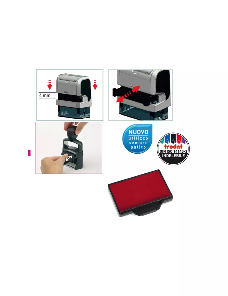 Tamponcino di Ricambio per Timbri Printy 6/56 Trodat - 1531 (Rosso Conf. 3) Tamponcino di Ricambio per Timbri Printy 6/56 Trodat - 1531 (Rosso Conf. 3)