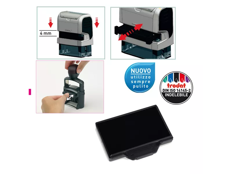 Tamponcino di Ricambio per Timbri Printy 6/56 Trodat - 1528 (Nero Conf. 3)