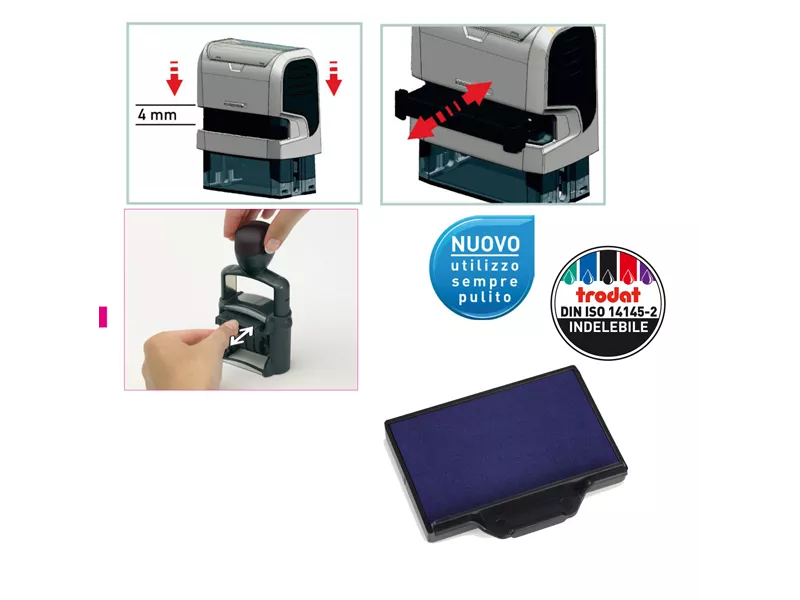 Tamponcino di Ricambio per Timbri Printy 6/56 Trodat - 1530 (Blu Conf. 3) Tamponcino di Ricambio per Timbri Printy 6/56 Trodat - 1530 (Blu Conf. 3)