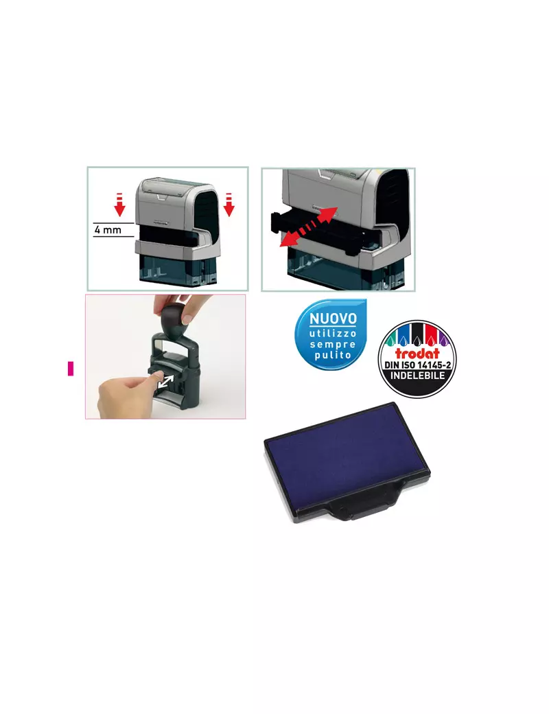 Tamponcino di Ricambio per Timbri Printy 6/56 Trodat - 1530 (Blu Conf. 3) Tamponcino di Ricambio per Timbri Printy 6/56 Trodat - 1530 (Blu Conf. 3)