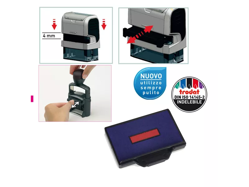 Tamponcino di Ricambio per Timbri Printy 6/56/2 Trodat - 1532 (Blu e Rosso Conf. 3) Tamponcino di Ricambio per Timbri Printy 6/56/2 Trodat - 1532 (Blu e Rosso Conf. 3)