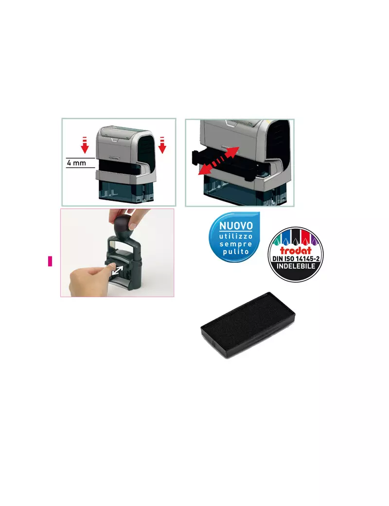 Tamponcino di Ricambio per Timbri Printy 6/5756 Trodat - 86627 (Nero Conf. 5) Tamponcino di Ricambio per Timbri Printy 6/5756 Trodat - 86627 (Nero Conf. 5)