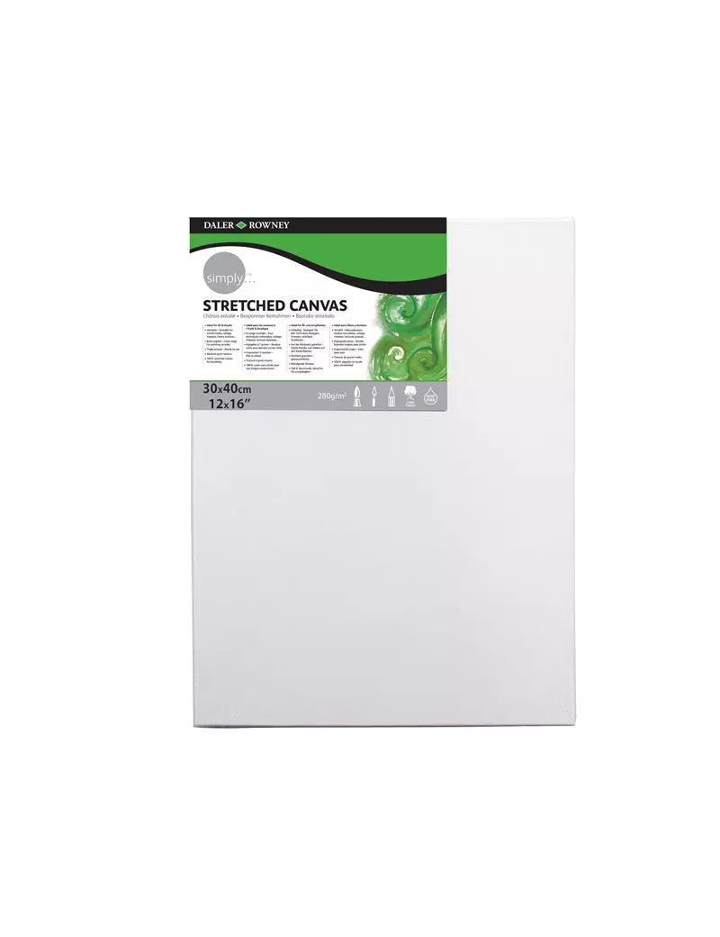 Tela con Telaio Daler-Rowney - 30x40 cm - D514083040 (Bianco) Tela con Telaio Daler-Rowney - 30x40 cm - D514083040 (Bianco)