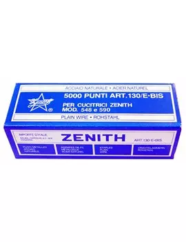 Punti Metallici per Cucitrice Zenith - 130/E S100 6/4 - 0311301405 (Conf. 50000)