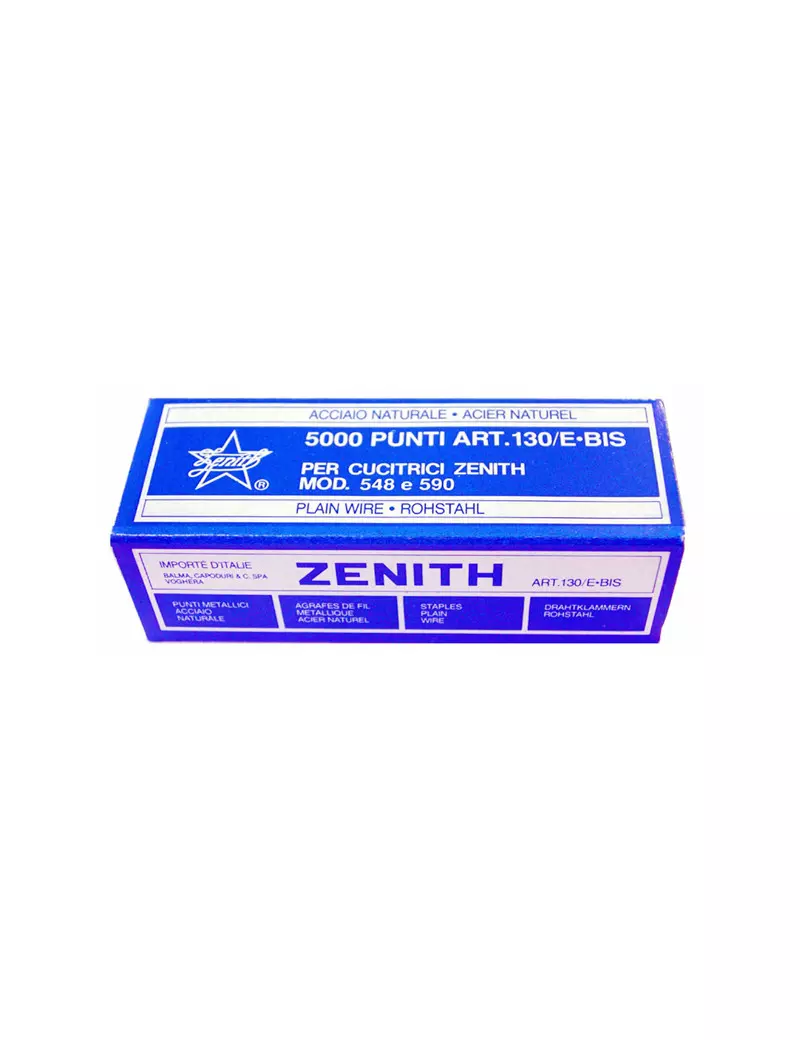 Punti Metallici per Cucitrice Zenith - 130/E S100 6/4 - 0311301405 (Conf. 50000)