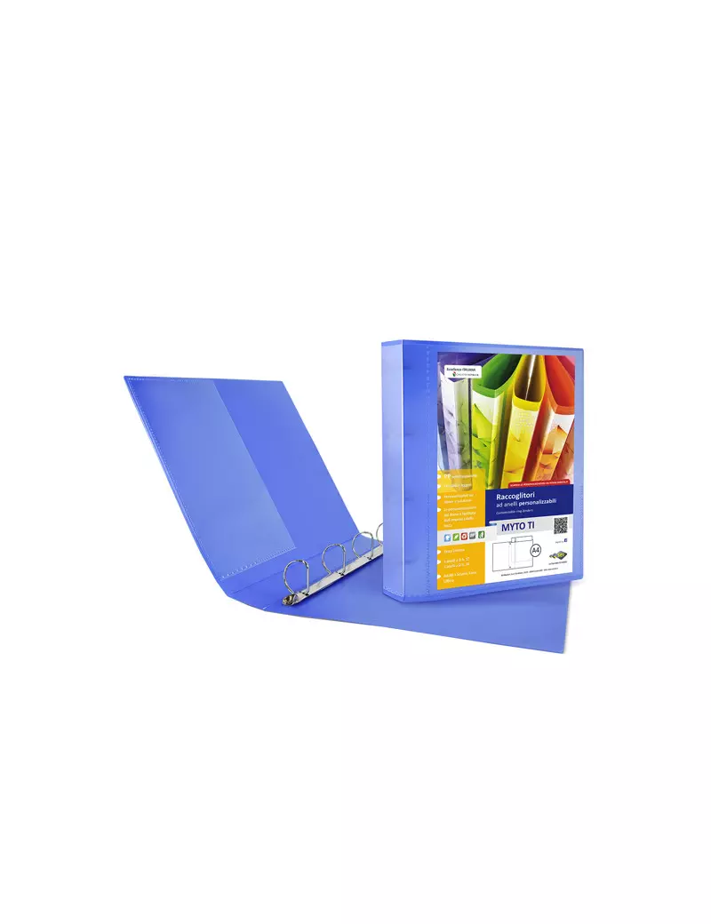 Raccoglitore Personalizzabile Myto TI Sei Rota - A4 - 4 Anelli a D 17 mm - 36911747 (Blu) Raccoglitore Personalizzabile Myto TI Sei Rota - A4 - 4 Anelli a D 17 mm - 36911747 (Blu)