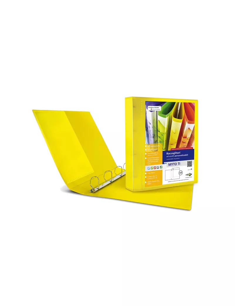 Raccoglitore Personalizzabile Myto TI Sei Rota - A4 - 4 Anelli a D 17 mm - 36911746 (Giallo) Raccoglitore Personalizzabile Myto TI Sei Rota - A4 - 4 Anelli a D 17 mm - 36911746 (Giallo)