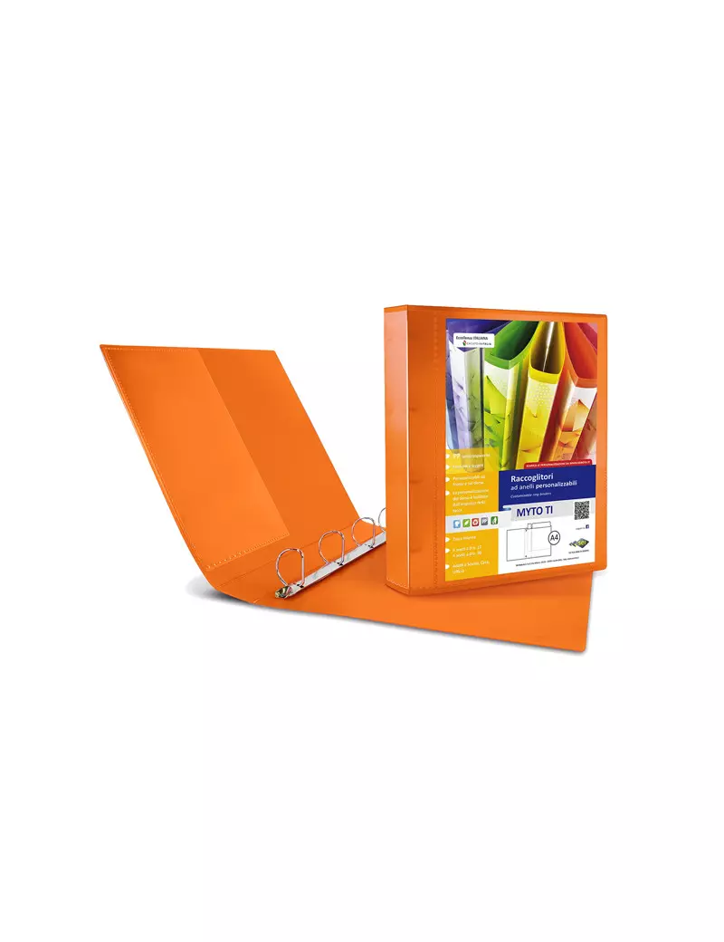 Raccoglitore Personalizzabile Myto TI Sei Rota - A4 - 4 Anelli a D 30 mm - 36913044 (Arancione) Raccoglitore Personalizzabile Myto TI Sei Rota - A4 - 4 Anelli a D 30 mm - 36913044 (Arancione)